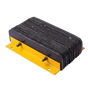 Durable Steel-Faced Yellow Laminated Rubber Loading Dock Bumper for Trucks