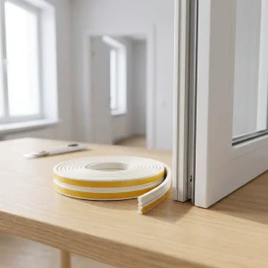 E-Shape EPDM Foam Seal Strip for Door and Window Soundproofing, Self-Adhesive