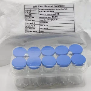 EO Sterile Durable Eco Friendly Borosilicate Glass Vials 1ml 3ml 5ml 10ml with Rubber Stopper and Custom Cap for Peptides