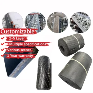 EP150 2 Herringbone Chevron Pattern Rubber Conveyor Belt for Mining and Coal Yards
