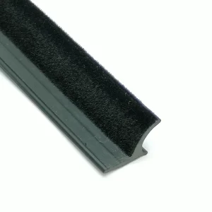 EPDM Flocked Window Glass Channel Extruded Weatherstripping W-Shape Windshield Dust Sound Waterproof Seal Rubber Strip