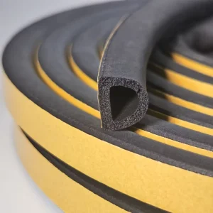 D-Shaped EPDM Foam Rubber Weatherstrip for Door and Window Gaps