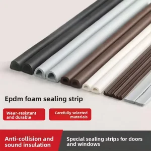 EPDM Rubber Foam Self adhesive Sealing Strip for Wooden Doors Aluminum Alloy Windows Anti theft Sound Insulation 20-90 Shore