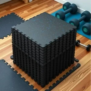 EPDM Rubber Gym Flooring Tiles, Interlocking Workout Puzzle Mats