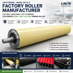 EPDM/SBR Silicone Rubber Roller, Model 001-6-2, for Cutting, Moulding and Hot Stamping