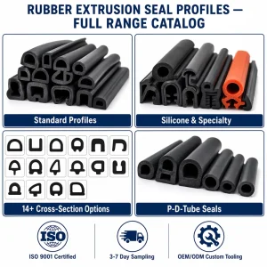 EPDM Silicone NBR Extruded Rubber Seal Strips for Doors, Windows, Automotive and Industrial Use