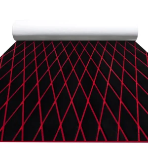 EVA Foam Marine Flooring, Faux Teak Boat Decking for Yacht and Pontoon, Non-Slip Waterproof UV-Resistant, 6 mm Brushed