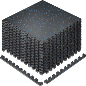 EVA and EPDM Composite Rubber Gym Mats, Interlocking Shock-Absorbing Flooring