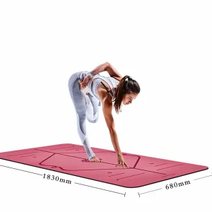 Eco-Friendly 6×4 Grey PU Leather Yoga Mat Natural Rubber Absorb Sweat Coconut Fiber 3-5mm