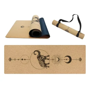 Eco Friendly Cork Rubber Yoga Mat Rectangle Universal Superior Grip 4mm Thick 183cm Length Non Slip Durable Easy Clean