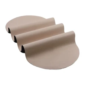 Eco Friendly Custom Print Logo PU Rubber Yoga Mat Curve Arch Oval Shape Non Slip Suede Surface