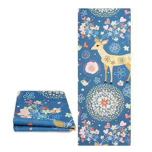 Eco Friendly Digital Organic Blue Rubber Custom Print OEM Yoga Mat 4.5mm Anti Slip Non slip Natural Rubber Suede Yoga Mat