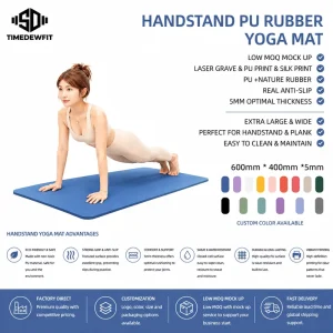 Eco Friendly Mini Handstand 5mm PU Yoga Mat Non Slip Folding Portable Auxiliary Plank Support Meditation