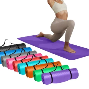 Eco Friendly NBR Fitness Yoga Mat Soft Feel Thick Customized Print Workout Stretching Mat