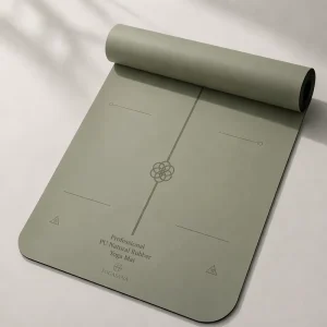 Eco Friendly PU Natural Rubber Yoga Mat with Laser Alignment System Professional Non Slip 5mm Exercise Mat
