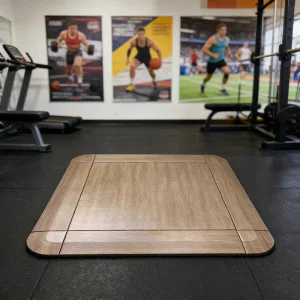 Eco-Friendly Rubber Tiles for Gym Shock Absorption Non-Toxic Wood-Grain PVC Rubber Protective Flooring