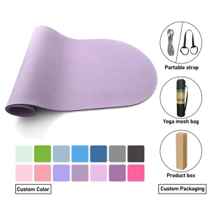 Eco Friendly TPE Yoga Mat Custom Exercise Yoga Mats Oval Round Non Slip Comfortable Pilates Mat