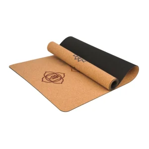 Eco Friendly Thick Yoga Mat Custom Logo Cork Surface with Natural Rubber Base for Fitness & Stretching