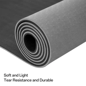 Eco Odorless Yoga Mat 6mm Sound Dampening TPE Yoga Mat Double Sided Custom Logo Exercise Mat for Home Pilates Gym Training