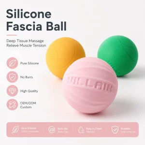 Eco friendly Solid Silicone Massage Ball Custom Logo Fascia Ball for Myofascial Release & Deep Tissue Trigger Point Therapy