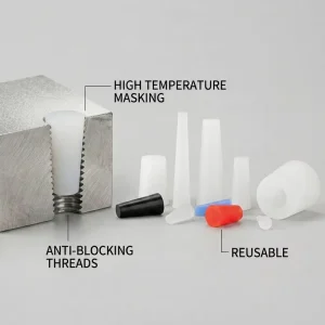 Eco friendly Tapered Silicone Rubber Stopper High Performance High Temperature Masking Plug for Metal Finishing