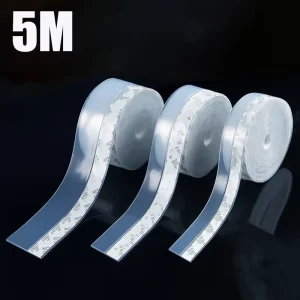 Edith 5M Self Adhesive Door Seal Strip Transparent Rubber Window Sealing Tape Home Windproof Dust Weather Soundproof Edge Trim