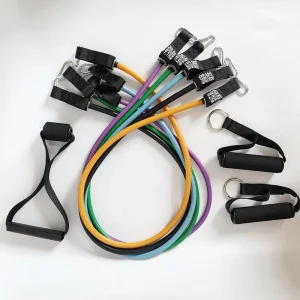 Elastic 150 LBS Latex Rubber Home Gym 11PCS Resistance Bands