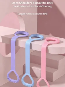 Elastic Exercise Assist Strap TPE Pilates Resistance Band for Chest Stretch Yoga Workout and Indoor Gym Fitness Use