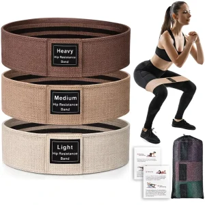 Elastic Non-Slip Fabric Booty Resistance Hip Circle Loop Bands Set for Fitness Exercise Workout