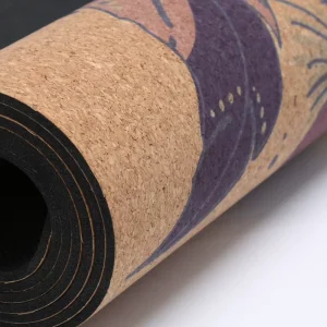 Environmentally Friendly Cork Rubber Yoga Mat Durable Anti Slip Great for Meditation & Fitness