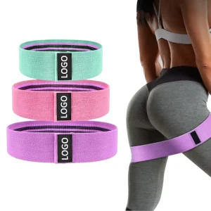 Exercise Workout Fitness Pilates Yoga Rehab Heavy Non Slip Fabric Resistance Loop Bands with Resistance Force Printed