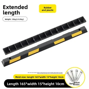 Extended 2m Parking Space Car Wheel Stopper Garage Limiter Rubber & Plastic Parking Post Blocker Model 11212
