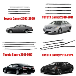 Exterior and Inner Car Door Weather Strip Molding Window Trim for Camry