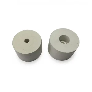 FP-Rs-C-01-N SBR Black and White Cylindrical Foot Pad 28 x 16 mm with Shim Insert