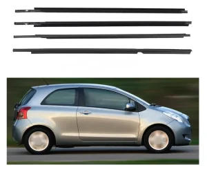 Factory 4-Piece Rubber Door Window Moulding Weatherstripping Trim Seal for Yaris Vitz OEM Replacement