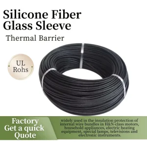 Factory Direct Braided Fiberglass Sleeving Non Heat Shrinkable Cable Wrap Tubing Silicone Rubber Coating 2.5KV