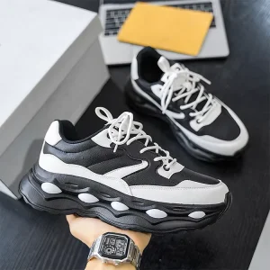 Factory Direct Low Top Sneakers Leather Thick Sole Sneakers High Quality Sneakers for Men