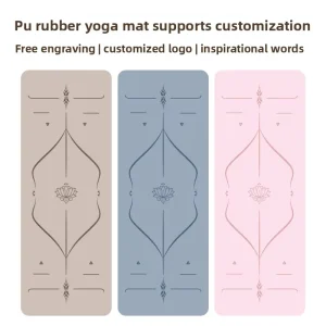 Factory Direct PU Natural Rubber Yoga Mat Sweat Absorbent Non Slip on Both Dry and Wet Surfaces Premium Fitness Mat Pilates Home