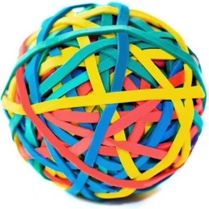 Factory Direct Supply 35g, About 90 Bands Per Ball, Assorted Colors TPR Mini Rubber Bands Ball