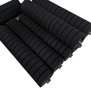 Factory Price CE ISO Customized Steel Double Sealed Bearing Heat Resistant Impact Idler Rubber Roller in Belt Conveyor System