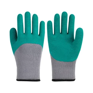 Factory Price Cotton Dipped Protective Gloves Latex Rubber Coated Construction Warehouse Gardening Work Gloves