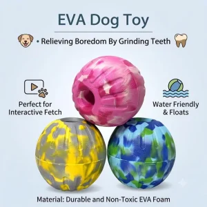Factory Price High Bounce Perforated EVA Fetch Ball For Outdoor Backyard Training Pet Chew Toys For Large Adult Dogs