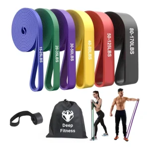 Factory Price Low MOQ Custom Logo Exercise Heavy Resistance Bands Rubber Stretching Elastic Pull up Bands Set Gym Workout Bands
