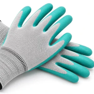 Factory Rubber Safety Work Gloves Diamond Texture Palm Anti Slip Heavy Duty Industrial Hand Protection Construction