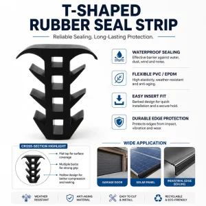 Factory Waterproof PVC EPDM Rubber Strip Sealing T shape Seal Strip for Cabinet Door Window Machinery Edge Protection
