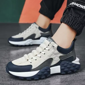 Faux Suede Upper Lace Up Non slip Mens Outdoor Daily Walking Hiking Trekking Jogging Running Shoes Sneakers for Men