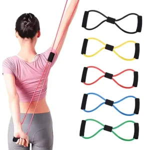 Figure 8 Elastic Workout Bands Heavy TPE Rubber Tube 25lbs Resistance Durable Eco Friendly Bulk for Home Gym Training