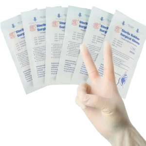 Finger Textured Sterile Latex Surgical Gloves Anti Slip Medical Rubber Gloves for Hospital Clinic