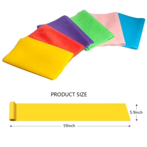 Fitness Custom Logo Latex Stretch Flat Elastic Bands Theraband Roll Yoga Pilates Rubber Stretch Resistance Band Set