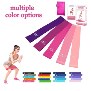 Fitness Resistance Bands Set Custom logo 5 Latex Rubber Elastic Mini Loop Yoga Gym Workout Hip Bands Exercise Physio
